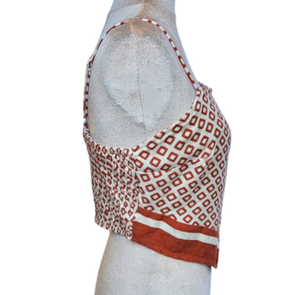 Sienna Sky Handkerchief-Cut Smocked Cropped Tank, Size L - Picture 4 of 8